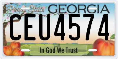 GA license plate CEU4574