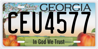 GA license plate CEU4577