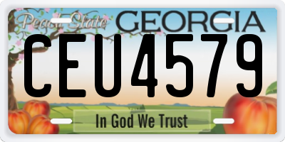 GA license plate CEU4579