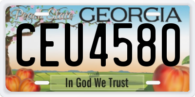 GA license plate CEU4580