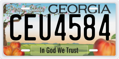 GA license plate CEU4584