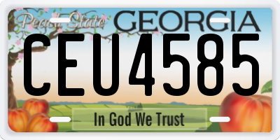 GA license plate CEU4585