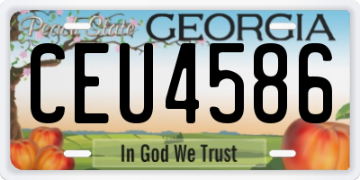 GA license plate CEU4586