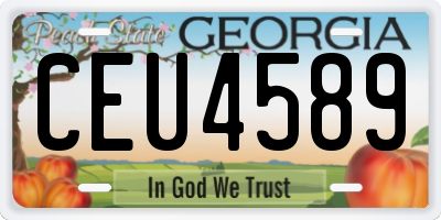GA license plate CEU4589