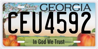 GA license plate CEU4592