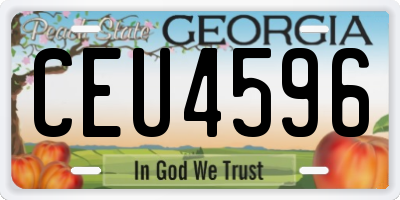 GA license plate CEU4596