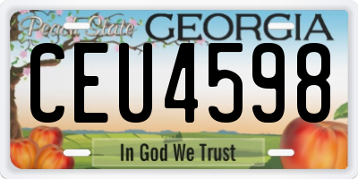 GA license plate CEU4598