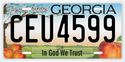 GA license plate CEU4599