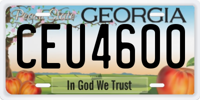 GA license plate CEU4600