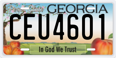GA license plate CEU4601