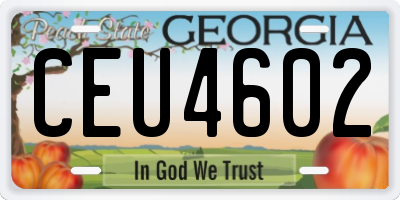 GA license plate CEU4602