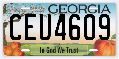 GA license plate CEU4609