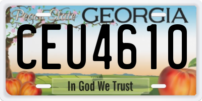 GA license plate CEU4610