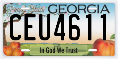GA license plate CEU4611