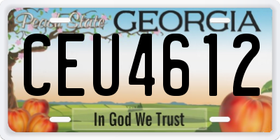 GA license plate CEU4612