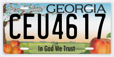 GA license plate CEU4617