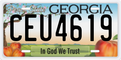 GA license plate CEU4619