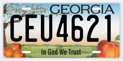 GA license plate CEU4621