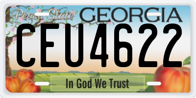 GA license plate CEU4622