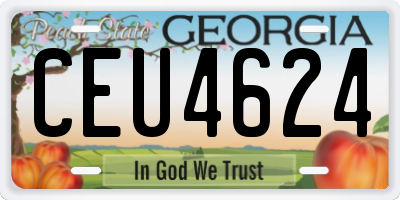 GA license plate CEU4624