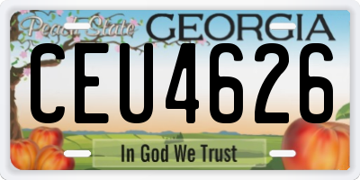 GA license plate CEU4626
