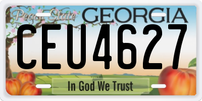 GA license plate CEU4627