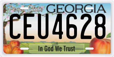 GA license plate CEU4628