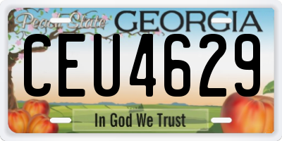 GA license plate CEU4629