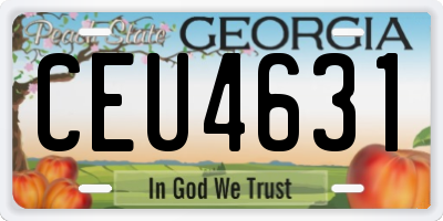 GA license plate CEU4631