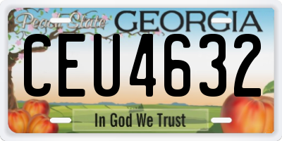 GA license plate CEU4632