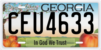 GA license plate CEU4633