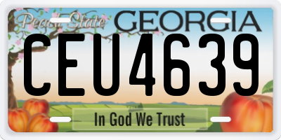 GA license plate CEU4639