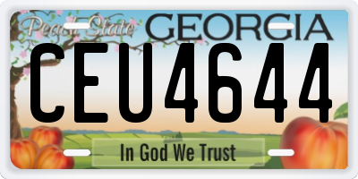 GA license plate CEU4644