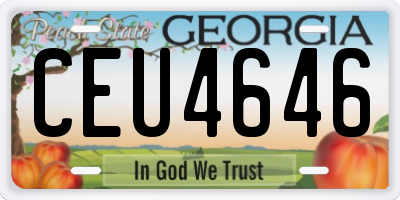GA license plate CEU4646
