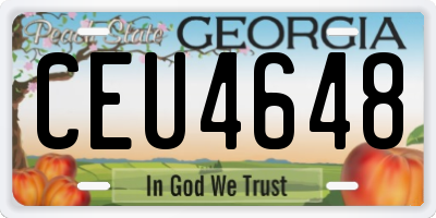 GA license plate CEU4648