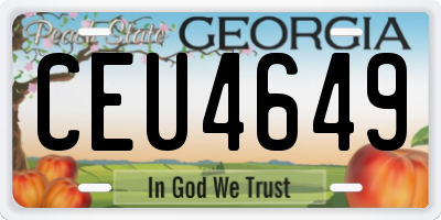 GA license plate CEU4649