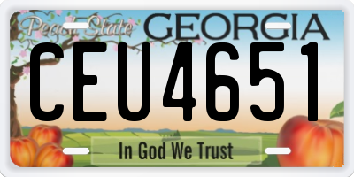 GA license plate CEU4651