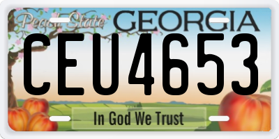 GA license plate CEU4653