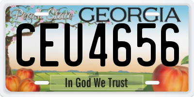 GA license plate CEU4656