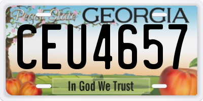 GA license plate CEU4657