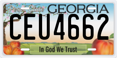 GA license plate CEU4662