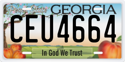 GA license plate CEU4664