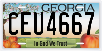 GA license plate CEU4667