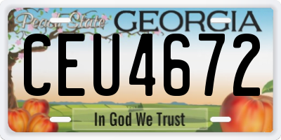 GA license plate CEU4672