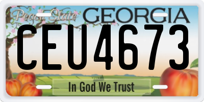 GA license plate CEU4673