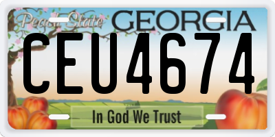 GA license plate CEU4674