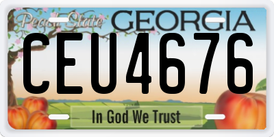 GA license plate CEU4676
