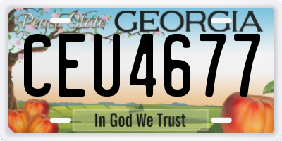 GA license plate CEU4677