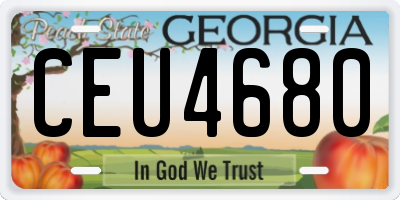 GA license plate CEU4680