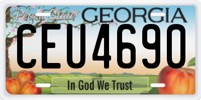 GA license plate CEU4690